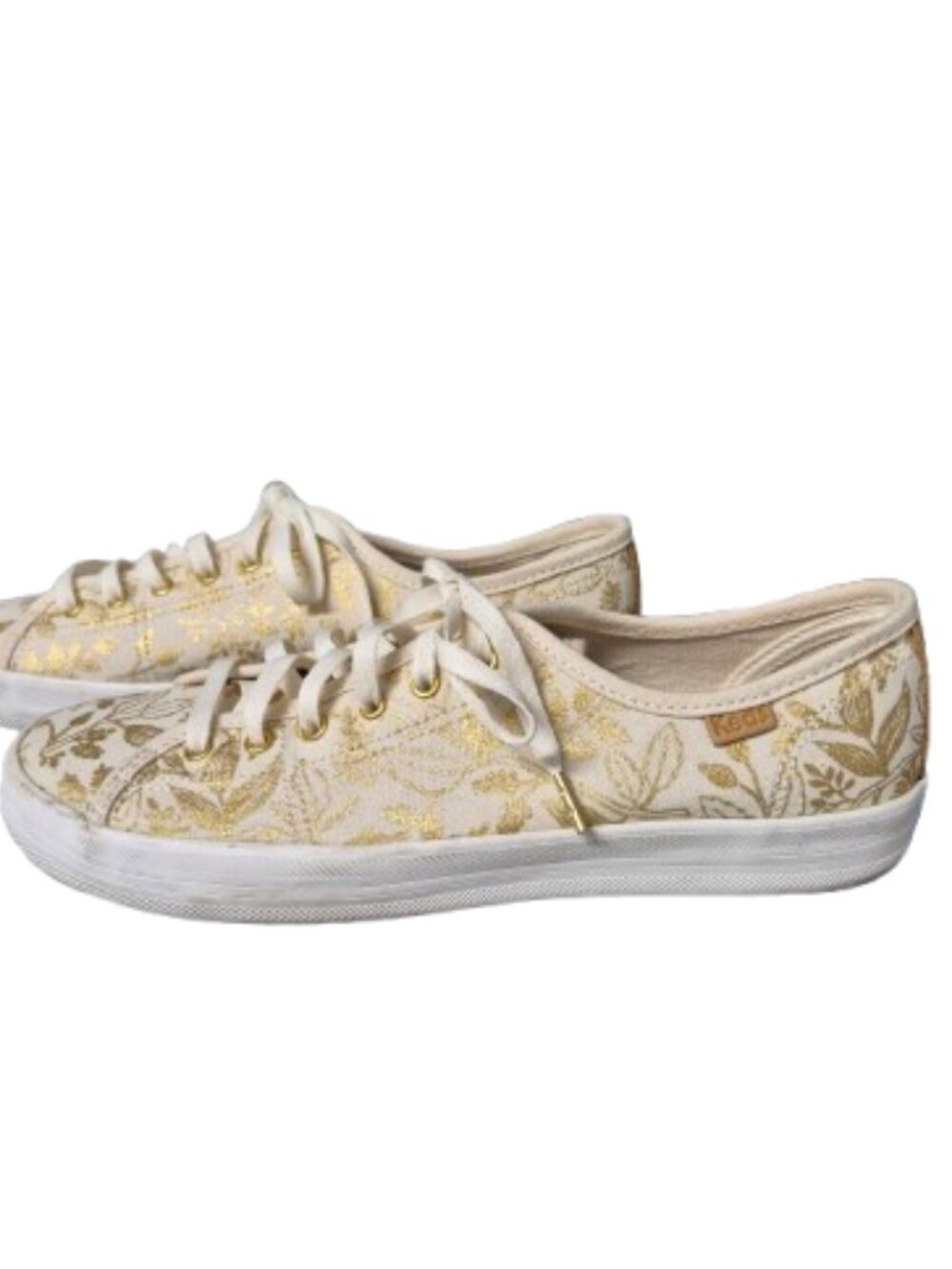 6.5 Anthropologie Keds x Rifle Paper Company Cream and Gold